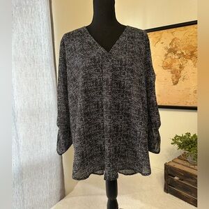 Always Indigo v-neck blouse